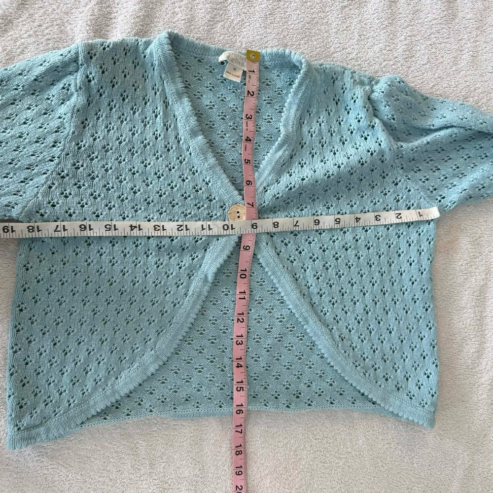 Women's Christopher & Banks Light Blue Shrug Sweater M - Picture 9 of 10